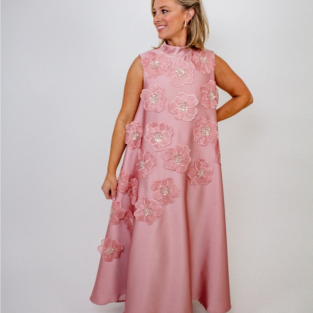 Maternity Photos Baby Shower Dress Millie Floral Embellished A-Line Gown